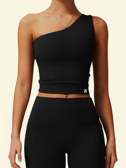 Conjunto Ōlli Active - Black (Top One Shoulder & Legging)